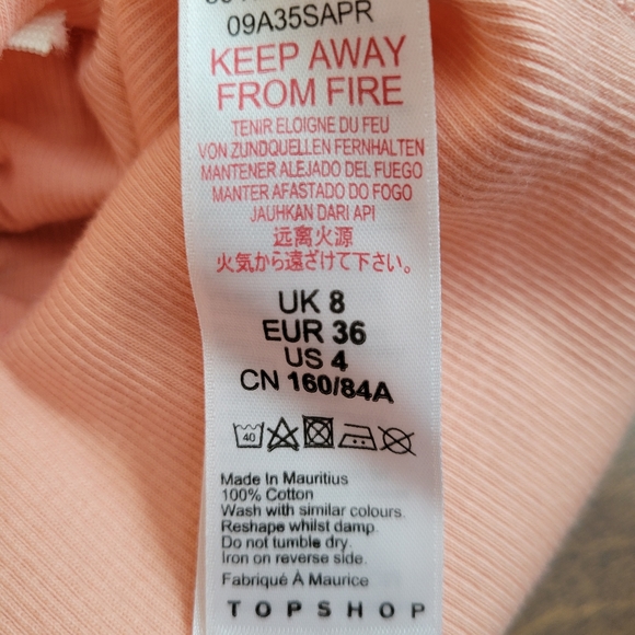 NWT Ribbed Lettuce Edge Crop T-Shirt TOPSHOP - Picture 13 of 13